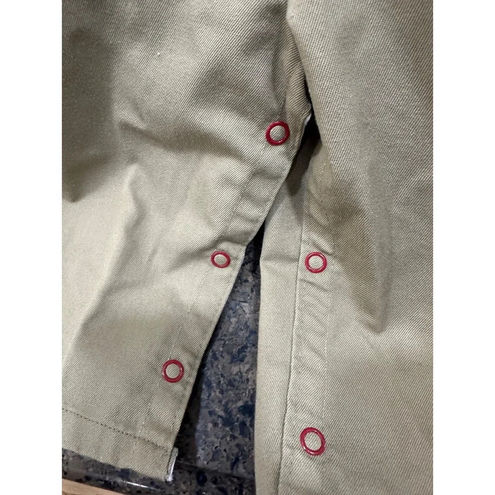 vtg brown bib overalls with embroidered duck‎ 9 mos